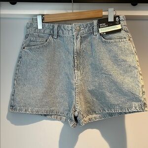 Primark Striped Denim Mom Jeans Women's Shorts NWT